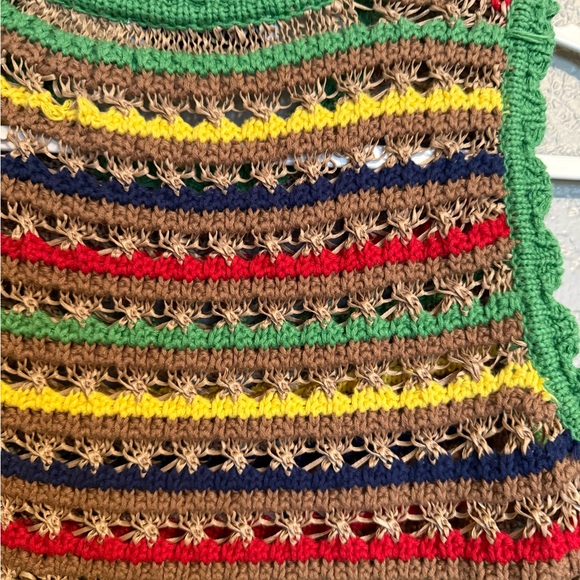 Zara Striped Crochet  Tank with Green Trim - Picture 10 of 12